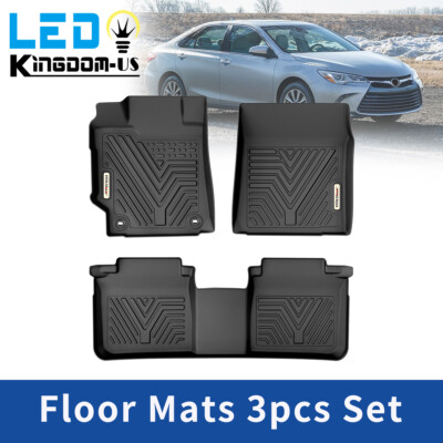 3PCS Floor Mats for 2015-2017 Toyota Camry All Weather 3D Molded TPE Car Liners