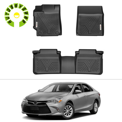 3PCS Floor Mats for 2015-2017 Toyota Camry 3D Molded All Weather TPE Car Liners