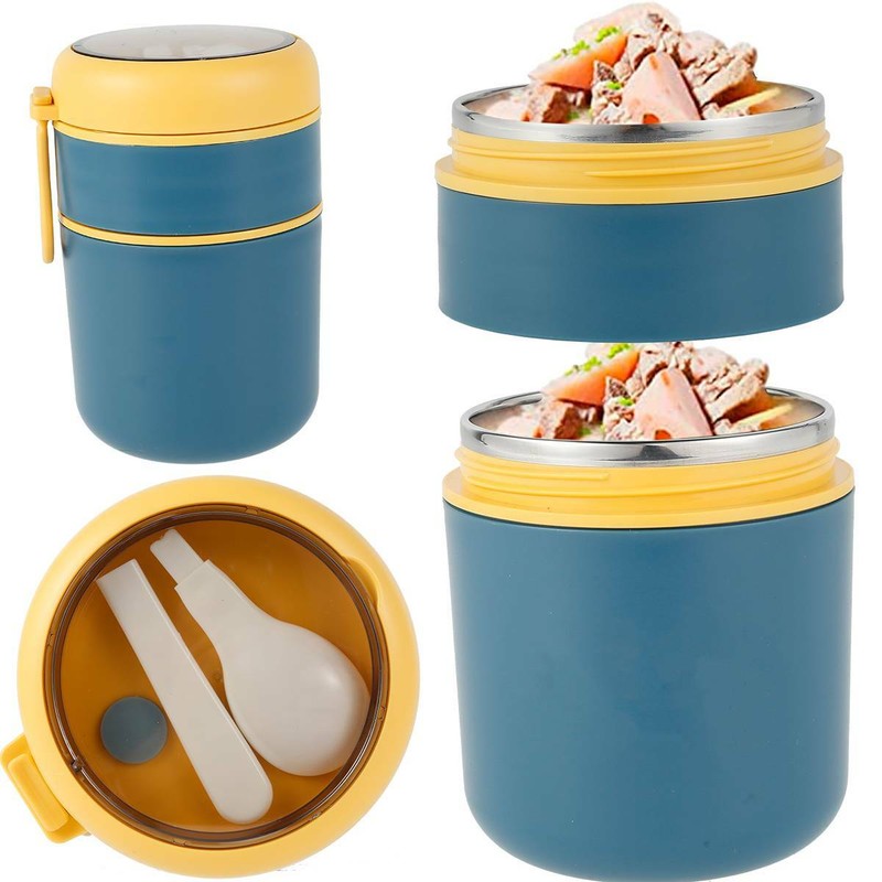 530/710ML Thermo Flask Hot Food Container Thermal 1/2Layer Insulated Lunch Box