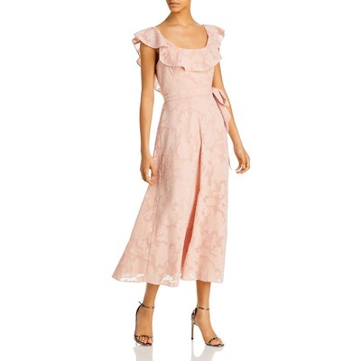 

Женское розовое платье макси для коктейлей и вечеринок Aqua с открытыми плечами  BHFO 8943, Rose dawn