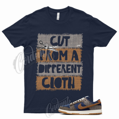CUT T Shirt for Dunk Low Tweed Corduroy Midnight Navy Ale Baroque Brown Tartan
