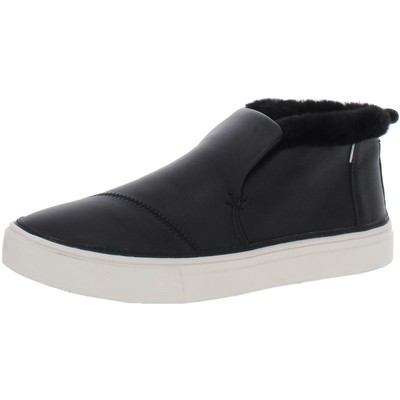 

Женские кожаные кроссовки без шнуровки Toms Paxton, повседневная обувь, кроссовки BHFO 6727, Black leather/faux fur, Paxton