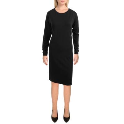 

Женское повседневное платье миди Eileen Fisher из тенсела свободного кроя BHFO 2154, Черный