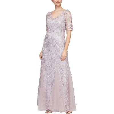

Alex Evenings Женское фиолетовое кружевное длинное вечернее платье  BHFO 4537, Wisteria