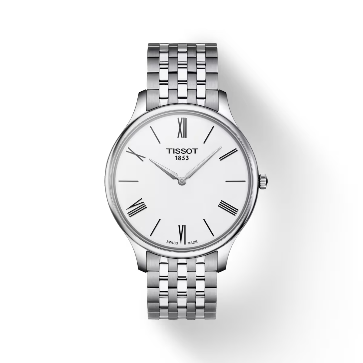 Pre-owned Tissot Tradition 5.5 Slim Stainless Steel 39mm Quartz Watch T0634091101800