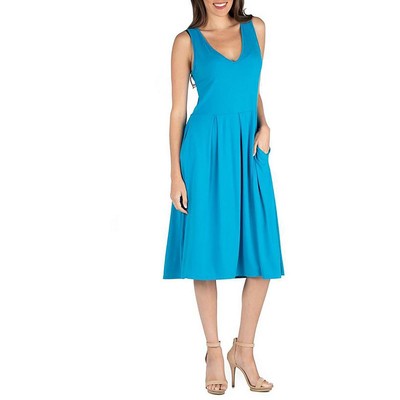24seven Comfort Apparel Женское синее платье свободного кроя с V-образным вырезом и расклешенными рукавами XL BHFO 1301