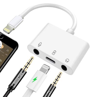 iPhone Microphone Adapter for Live-Streaming Lightning to Microphone & 3.5mm ...