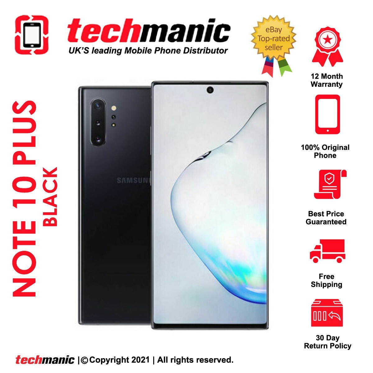 SAMSUNG - Galaxy Note 10+5G AuraBlack 256GB SIMフリー Refurbished Samsung Galaxy Note 10+ 5G 256GB Aura Black