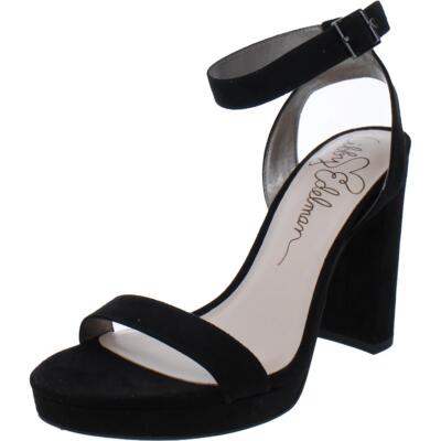 

Libby Edelman Женские босоножки из искусственной замши Amanda с ремешком на щиколотке, туфли на каблуке BHFO 3094, Черный, Amanda