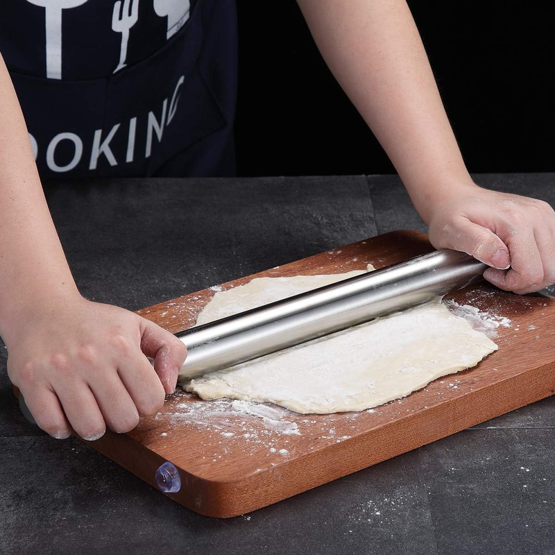 Stainless Steel Rolling Pin, Matte Finish 16.7 Inches,  Rolling Pin for Baking P