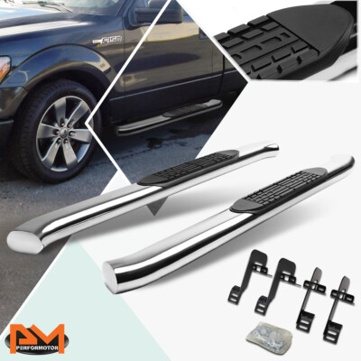 For 04-14 Ford F150 Regular Cab Curved Oval 4"Step Nerf Bar Running Board Chrome