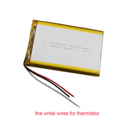 3.7V 6000mAh 22.2Wh Li Li-pol Battery 906090 Thermistor 3 wire For GPS Tablet PC