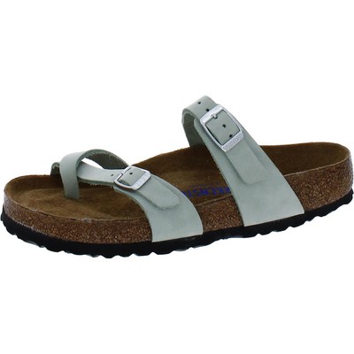 

Женские зеленые кожаные шлепанцы Birkenstock 39 Medium (B,M) BHFO 3401, Зеленый, BHFO