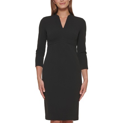 Женское черное облегающее платье Calvin Klein n с V-образным вырезом Petites 0P BHFO 1023