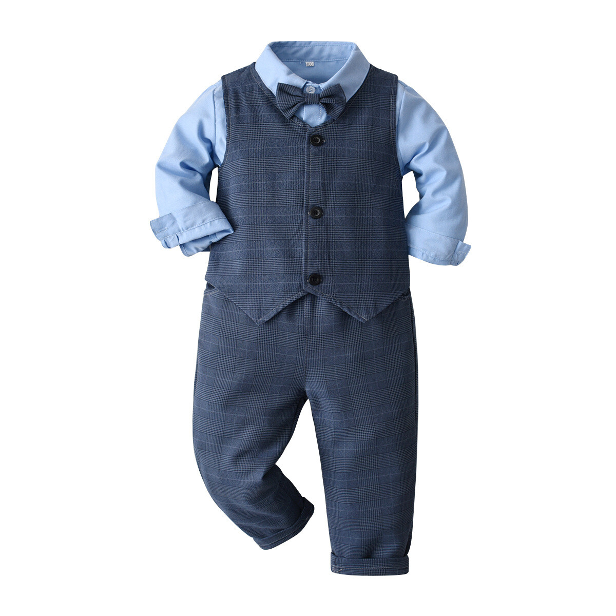 Kids Boys 3Pcs Formal Party Suit Gentleman Outfit Bow Tie Shirt + Vest + Pants