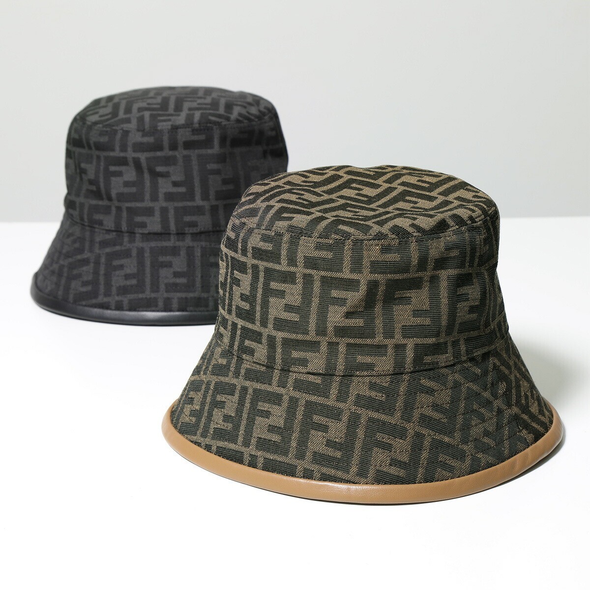 FENDI Hat Men's FENDI Textile Bucket Hat DARK BROWN TABACCO FXQ801