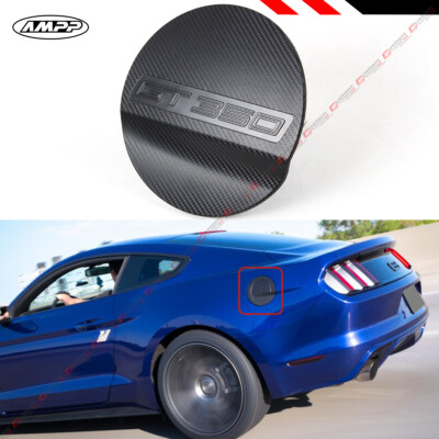 For 15-23 Ford Mustang GT350 Carbon Fiber Texture Add-on Gas Fuel Door Cover Cap