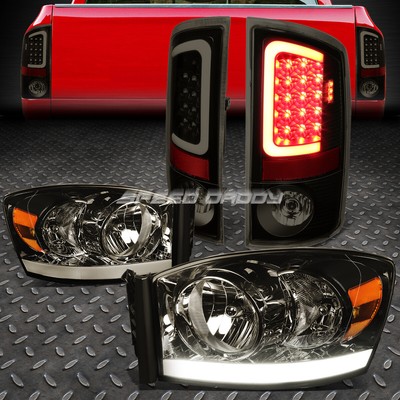 ДЫМЧАТЫЙ КОРПУС, ЯНТАРНАЯ ФАРА + DRL + ТОНИРОВАННАЯ СВЕТОДИОДНАЯ ПАНЕЛЬ, ЗАДНИЙ СТОП-СИГНАЛ ДЛЯ 07-09 RAM