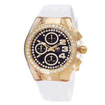 Женские часы Technomarine Cruise Chronograph с кварцевым кристаллом и черным циферблатом TM-121059