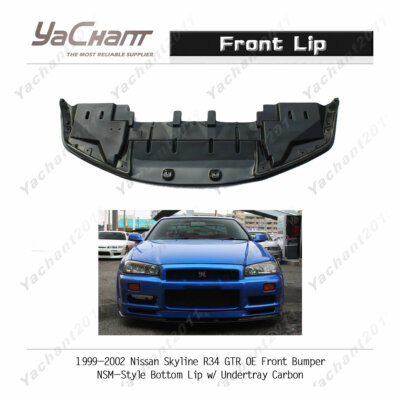 Carbon Kit For 99-02 Nissan Skyline R34 GTR OE Bumper NSM Front 