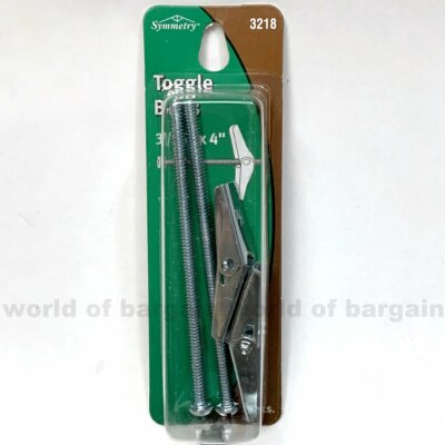 4'' inch TOGGLE BOLTS Drywall Hollow Wall Anchor Wing Nut Screw Picture Hanging