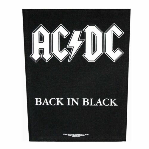 Large AC/DC Back In Black Woven Sew On Battle Jacket Back Patch
