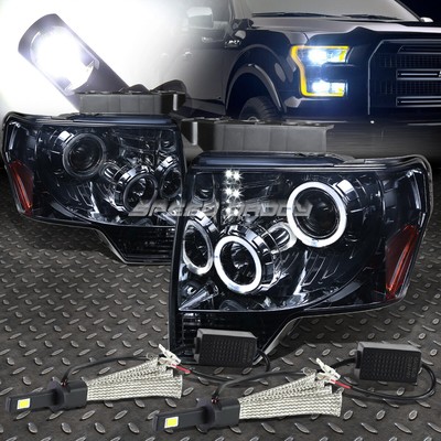 ПРОЕКТОР HALO LED С ДЫМЧАТОЙ ФАРОЙ + СИСТЕМА БЕЛЫХ СВЕТОДИОДОВ 6000K ДЛЯ ПИКАПА 09-14 F150