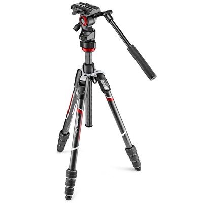 Видео штатив Manfrotto Befree Live 4-Section CF с подвижной головкой, черный/серебристый