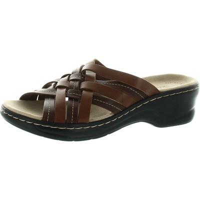 

Женские коричневые шлепанцы из искусственной кожи Clarks 7 Medium (B,M) BHFO 0632, Коричневый, BHFO