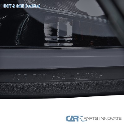 Fits 2006-2015 Chevy Impala Black Smoke Projector Headlights LED Strip Bar Lamps