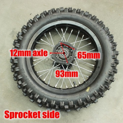 80/100 12" Inch Rear Back Wheel Rim Tyre Tire 125CC Dirt Pit PRO