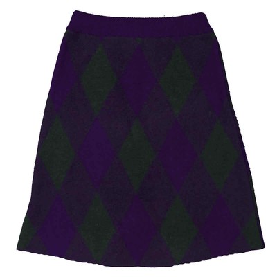 Pre-owned Burberry Argyle Skirt In Argyle Wool In Multicolor
