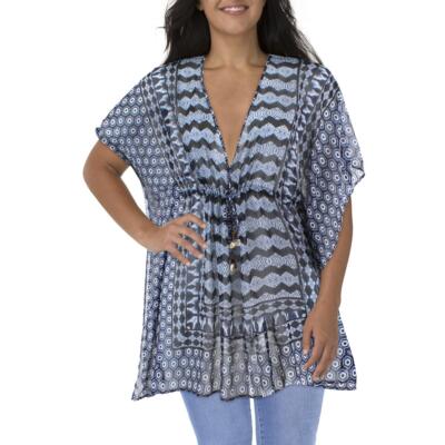 

Женский темно-синий кафтан для плавания с принтом Bleu Rod Beattie Plus  BHFO 2684, Navy multi