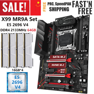 X99 MR9R PRO Motherboard LGA 2011-v3 Xeon 2696 V4 CPU 64GB DDR4 2133MHz RAM Kit