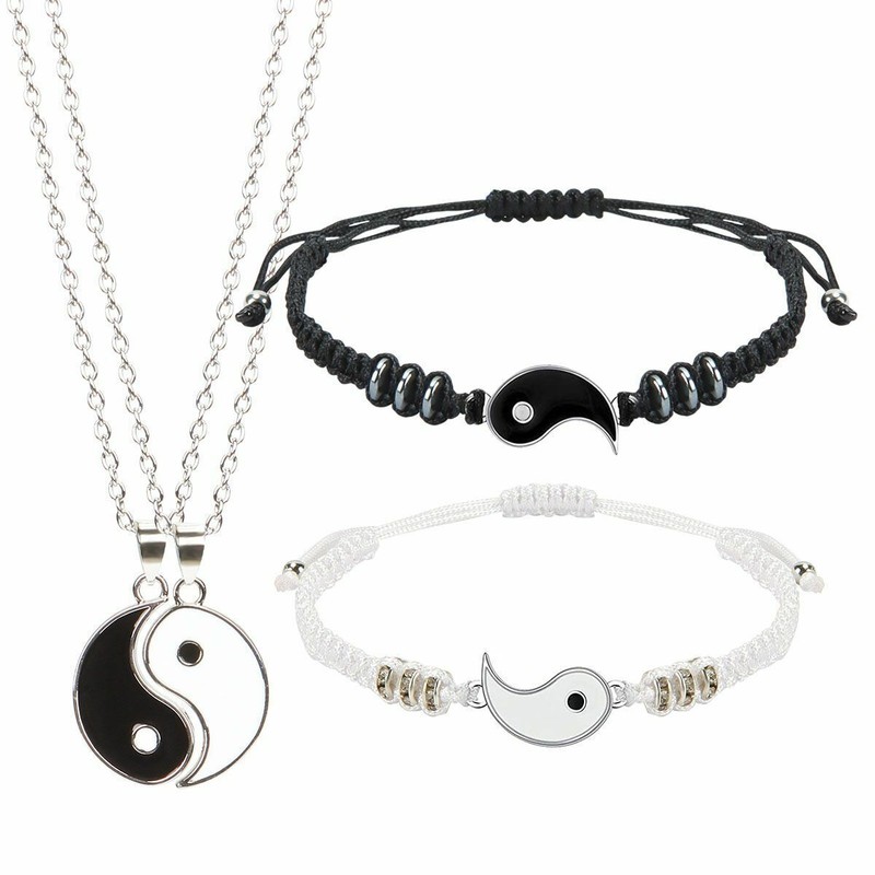 Yin Yang Best Friends Or Couples Necklace Bracelets Gift Long