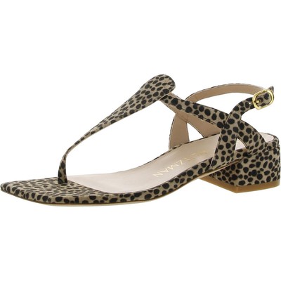 

Женские сандалии с Т-образным ремешком Stuart Weitzman Cayla 35 5.5 Medium (B,M) BHFO 5652, Mini cheetah suede, Cayla 35