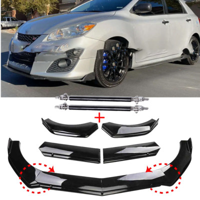 Front Bumper Lip Splitter Spoiler Strut Rod Bod Kit For Toyota Matrix 03-22