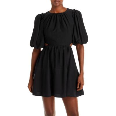 Женское мини-платье с открытой спиной и плиссированным вырезом Moon River BHFO 7919