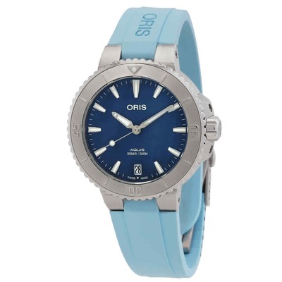 Женские часы Oris Aquis с автоматическим синим циферблатом 01 733 7770 4155-07 4 18 65FC
