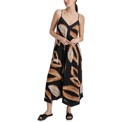 DKNY Womens Black Adjustable Straps Long Semi-Formal Maxi Dress L BHFO 8260