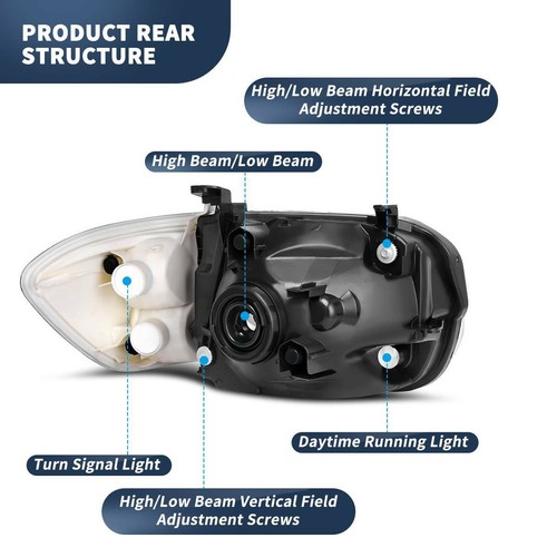 For 2005-2006 Toyota Tundra 2005-2007 Sequoia Headlights Halogen Headlamps Amber