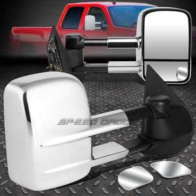 ДЛЯ 97-03 FORD F150 ПАРА ХРОМИРОВАННЫХ ВЫДВИЖНЫХ БУКСИРОВОЧНЫХ УСТРОЙСТВ С ЭЛЕКТРОПРИВОДОМ + УГЛОВОЕ ЗЕРКАЛО ДЛЯ СЛЕПЫХ ЗОН