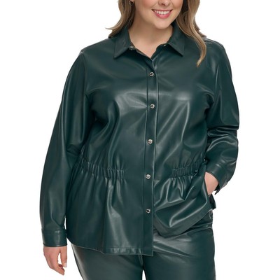 Женский зеленый топ с застежкой на пуговицы Calvin Klein Plus 0X BHFO 9720