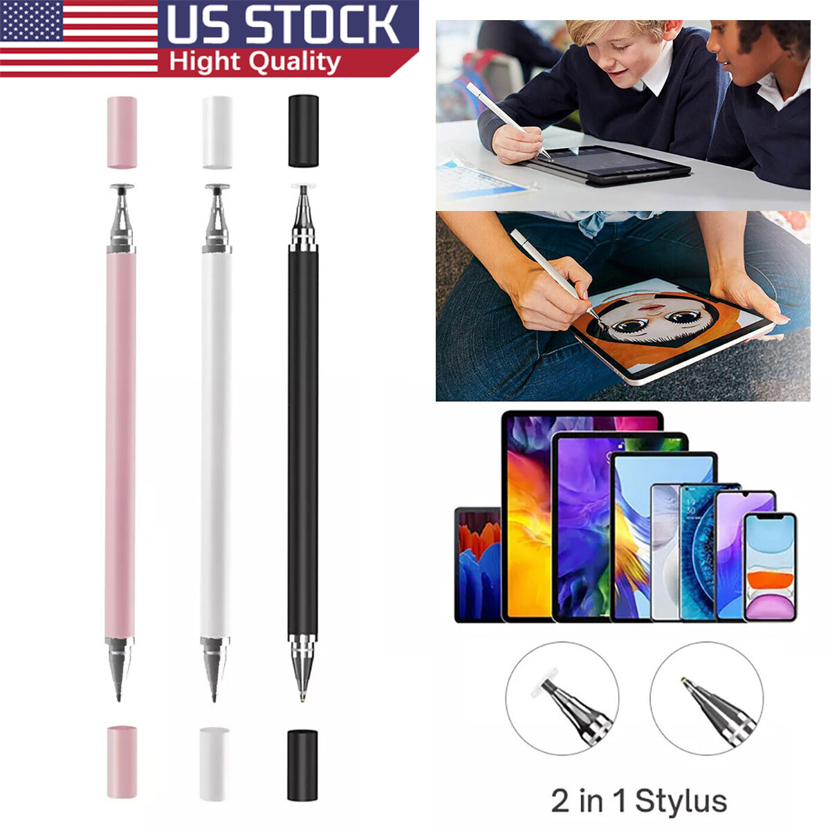 Stylus For Apple Ipad Iphone Samsung Galaxy Tablet Phone Pen Touch Screen