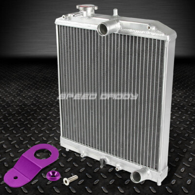 2-РЯДНЫЙ ПОЛНОСТЬЮ АЛЮМИНИЕВЫЙ ГОНОЧНЫЙ РАДИАТОР + ФИОЛЕТОВЫЙ КРОНШТЕЙН ДЛЯ 96-00 CIVIC EK/EM D16/B16