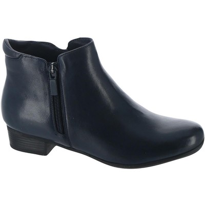 Женские ботильоны-ботильоны Trotters из натуральной кожи темно-синего цвета 10 Medium (B, M) BHFO 0841