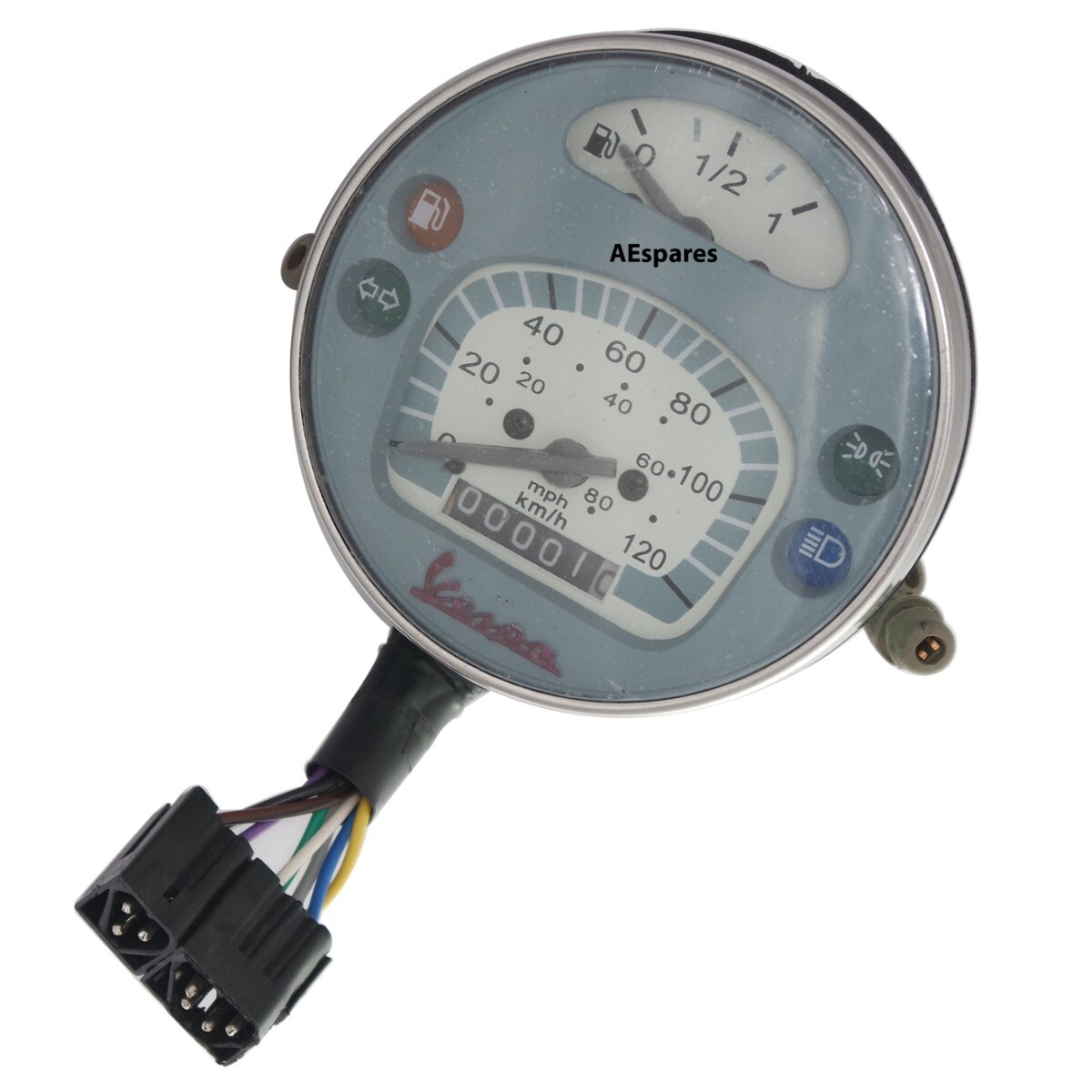 VESPA SPEEDOMETER LML STELLA PX Lusso 80, 125, 150, 200, 120KMPH- 80MPH GREY  