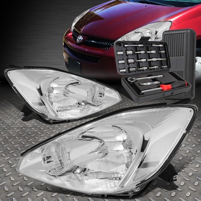 ДЛЯ 04-05 TOYOTA SIENNA ХРОМИРОВАННЫЙ КОРПУС ПРОЗРАЧНОЙ УГЛОВОЙ ФАРЫ ГОЛОВНОГО ФОНАРЯ + НАБОР ИНСТРУМЕНТОВ