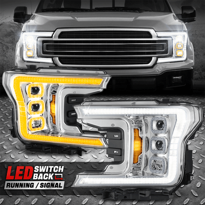 [Последовательный сигнал Switchback LED DRL] Для проекторных фар 18-20 F150 Хром