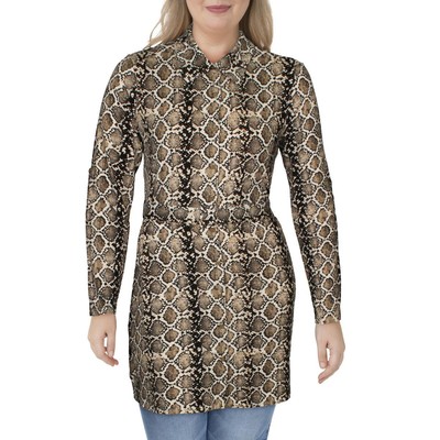 

Женская белая рубашка на пуговицах с воротником и поясом Common Stitch  BHFO 7203, Brown/white